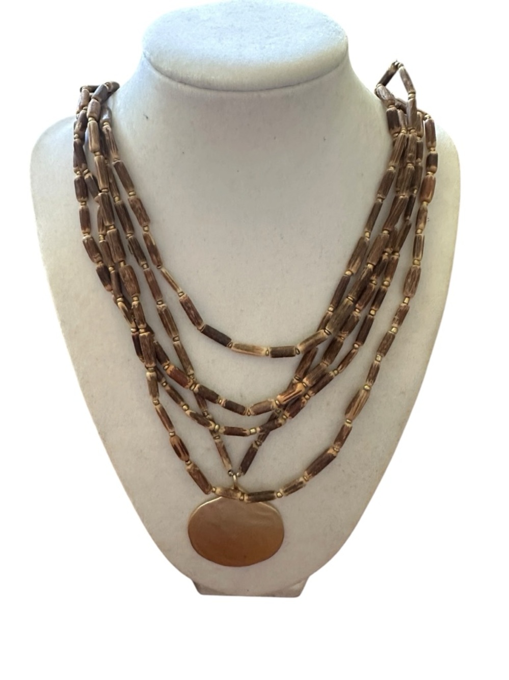 J. Jill‎ Brown Multi-Strand Necklace with Pendant